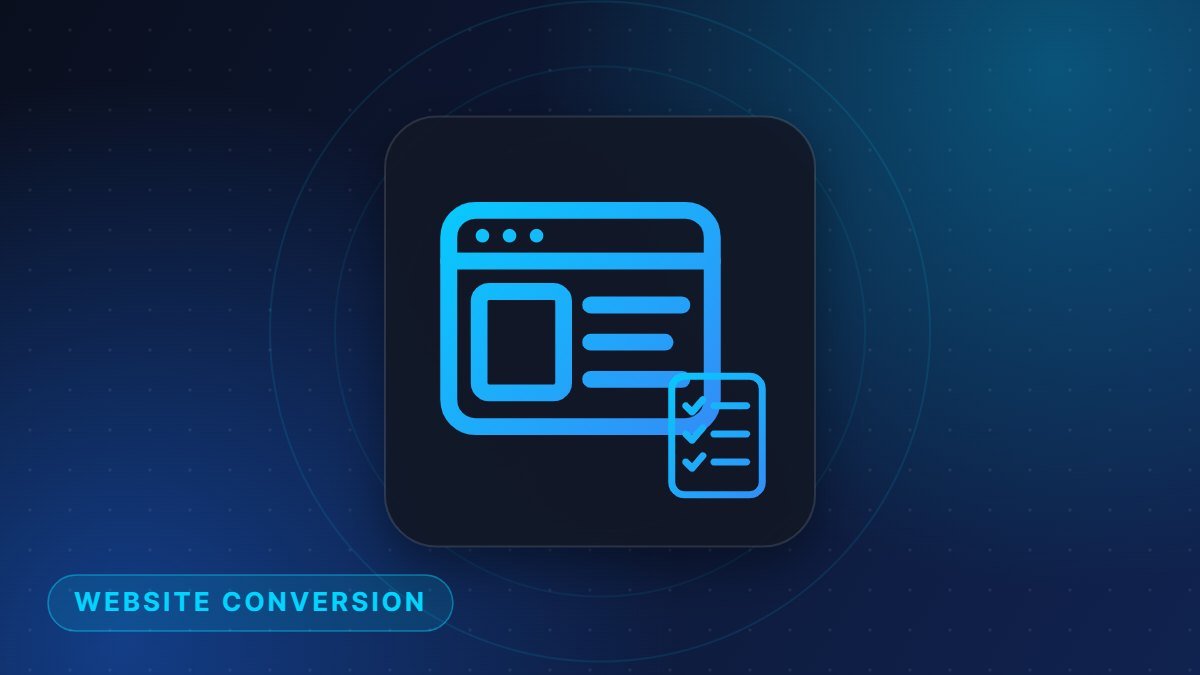 A website window with a checklist, representing a pre-ads website checklist